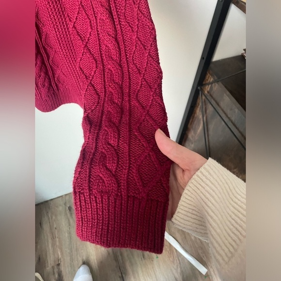 Talbots Berry Red Cable Knit Sweater Size X New with tags - Picture 3 of 7